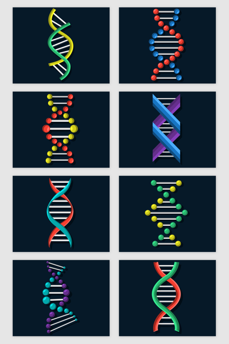 DNA彩色链条矢量素材