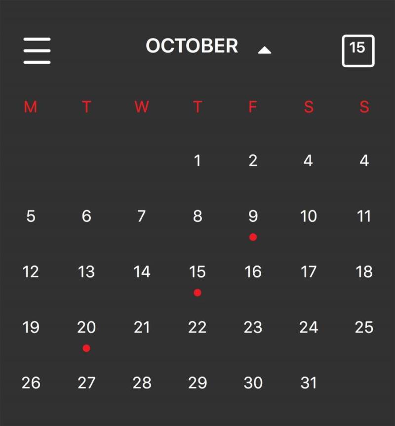 简约暗色日历