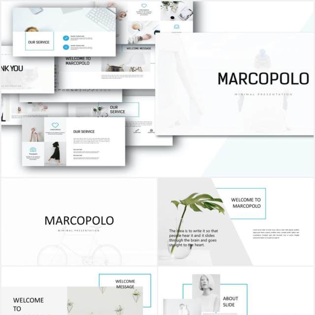 简约图片展示PPT模板MARCO - Powerpoint template