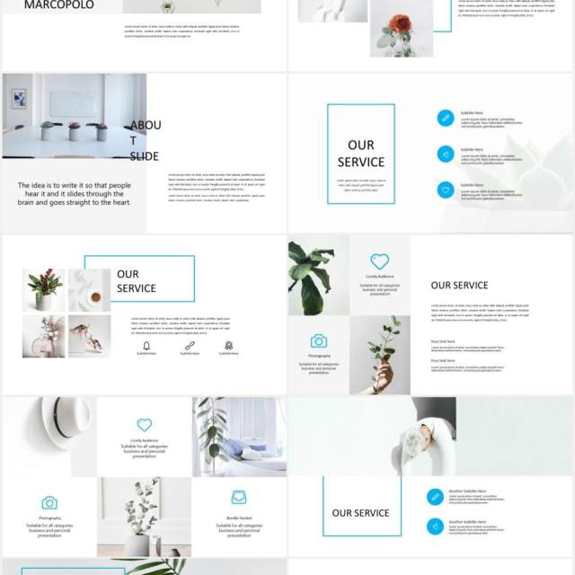 简约图片展示PPT模板MARCO - Powerpoint template