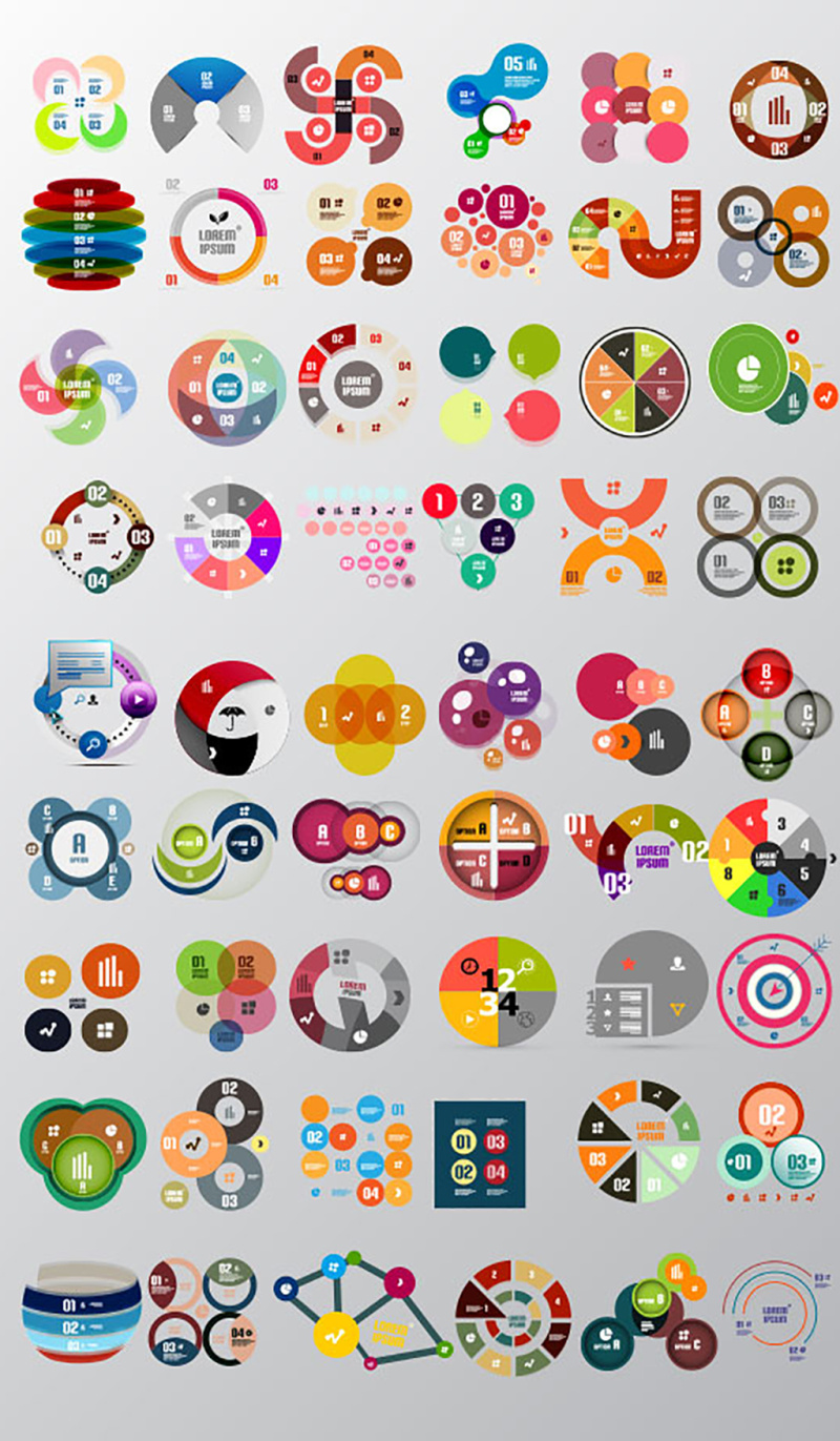 创意ppt数字目录图谱分类素材