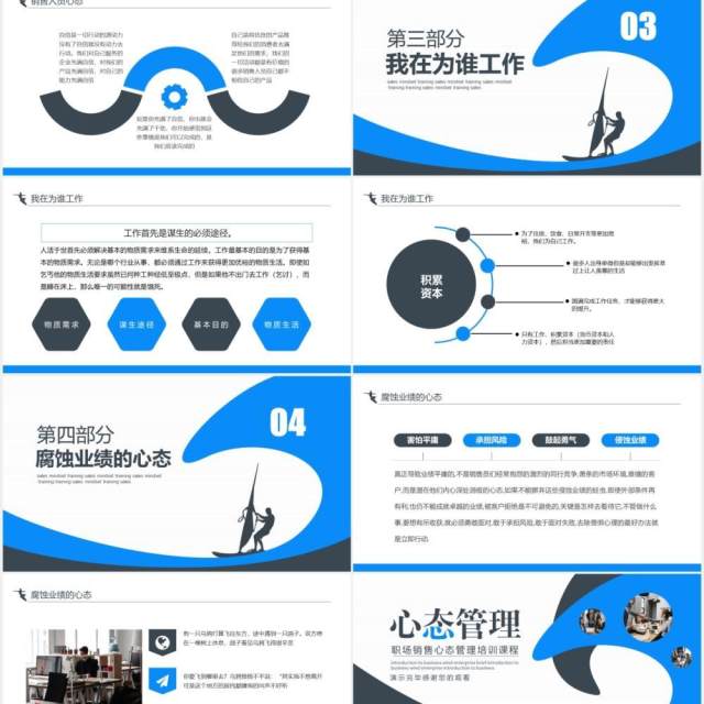 蓝色商务简约职场销售心态管理培训课程动态PPT模板 蓝色商务简约职场销售心态管理培训课程动态PPT模板