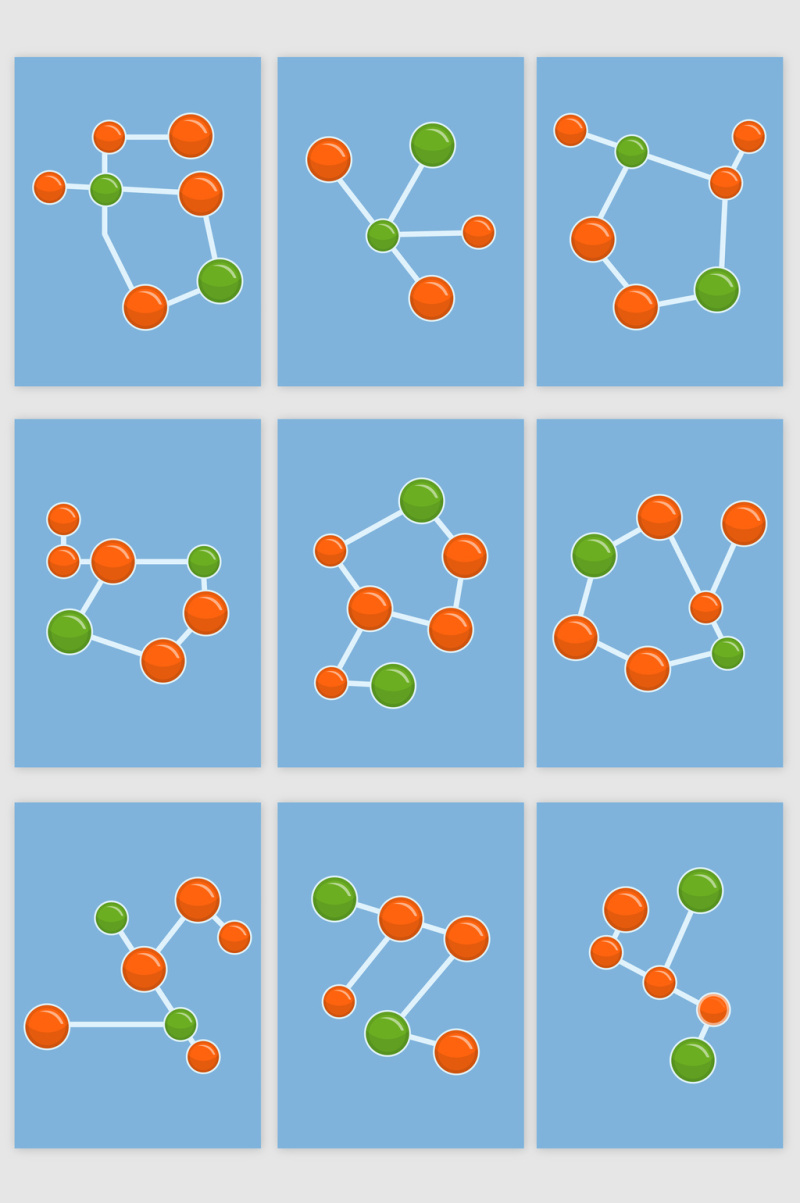 科技的线条分子结构矢量素材