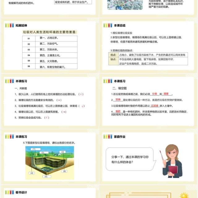 教科版六年级科学下册垃圾的处理课件PPT模板