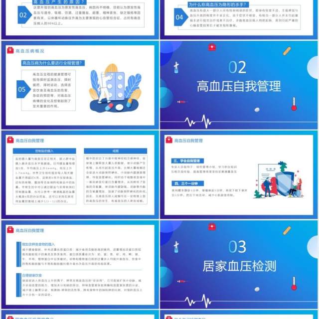 创意卡通扁平高血压宣传教育通用PPT模板 创意卡通扁平高血压宣传教育通用PPT模板
