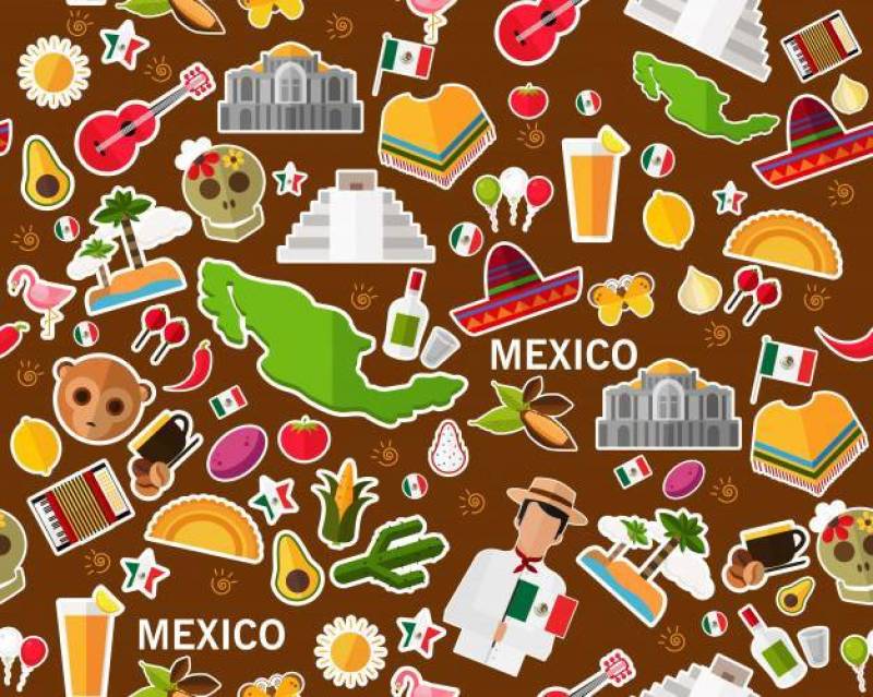 Vector flat seamless texture pattern mexico