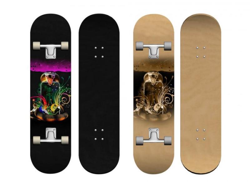 精美花纹滑板——psd分层素材