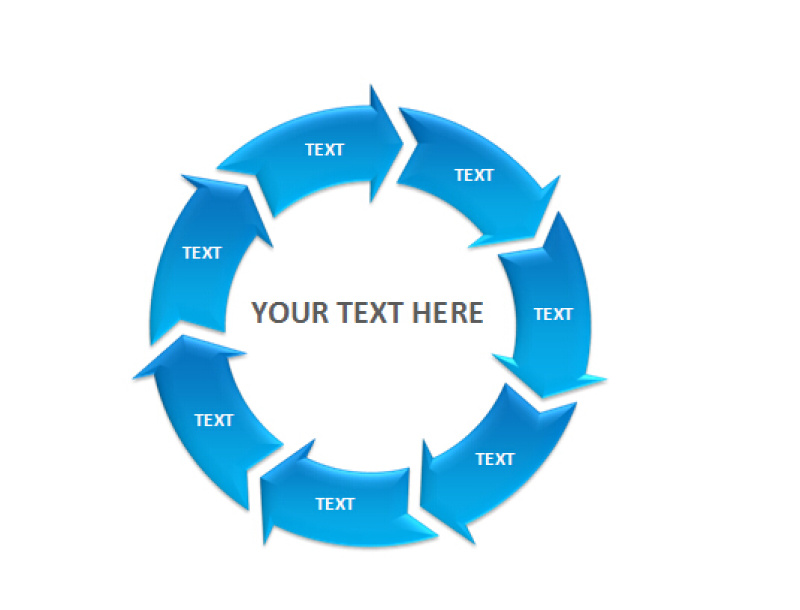 蓝色多项循环PPT图表素材