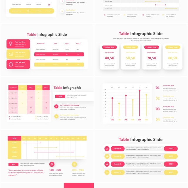 表格信息图表PPT模板Table Infographic