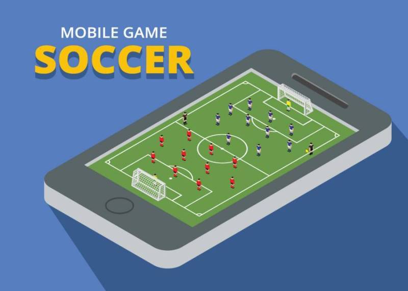 手机游戏足球等轴测图