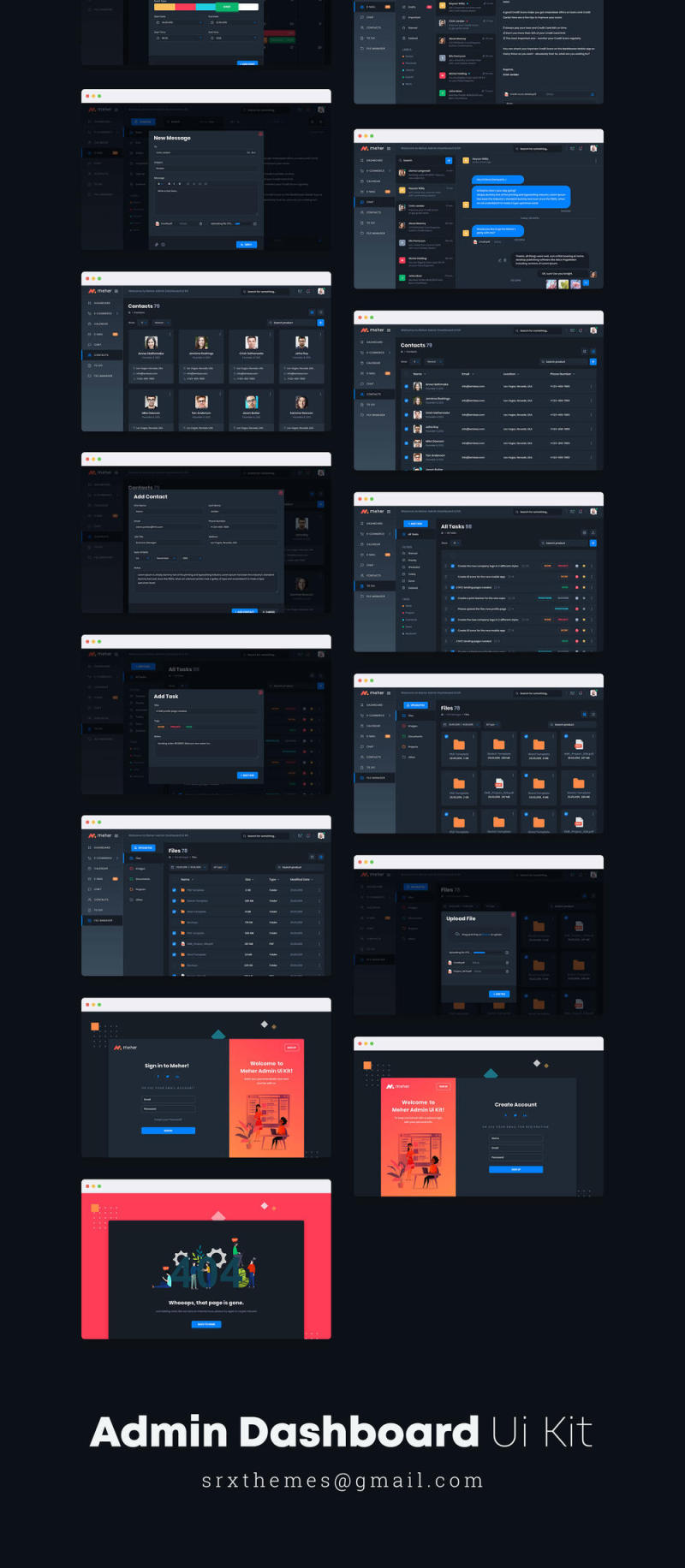 引导UI套件，用于管理仪表板和Web服务，梅赫尔 - 管理员板UI套件素描模板