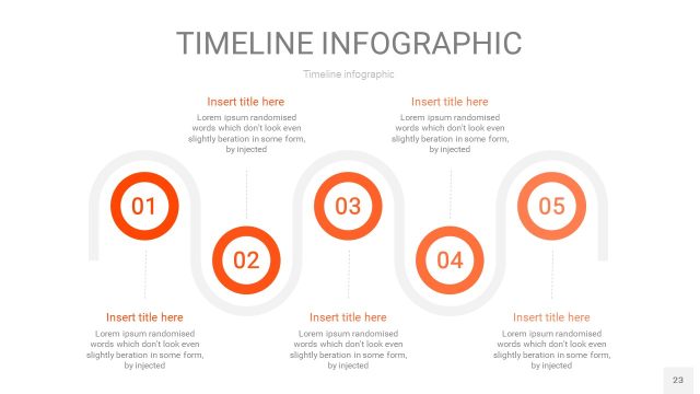 橘红色时间轴PPT信息图23