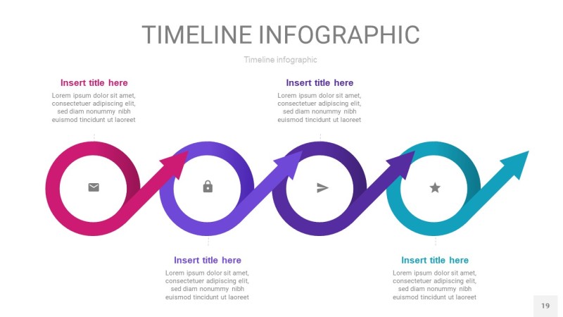 粉紫蓝色时间轴PPT信息图19