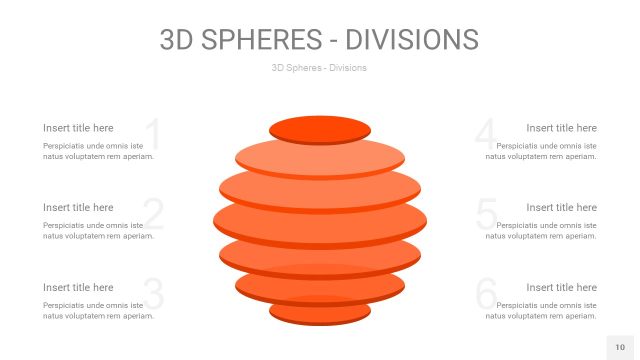 橘红色3D球体切割PPT信息图10