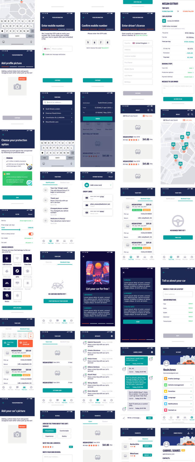 为Sketch,Rocky App UI Kit租用车载移动应用程序UI工具包 为Sketch,Rocky App UI Kit租用车载移动应用程序UI工具包