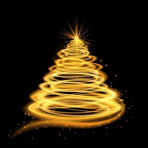 金发光的圣诞树