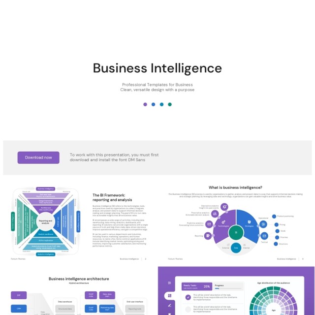 商业智能信息图PPT模板Business Intelligence