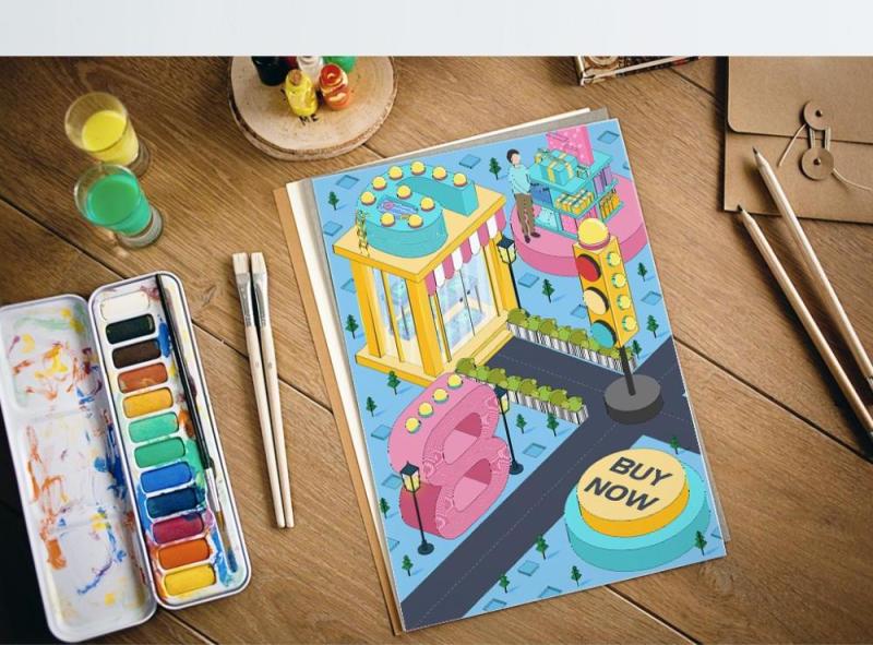 电商淘宝天猫购物促销活动2.5D立体插画AI设计海报素材35