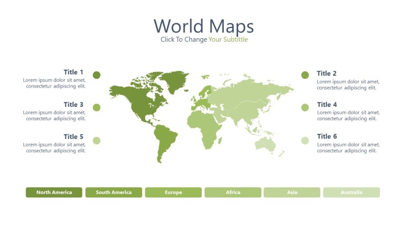绿色世界地图PPT图表-2