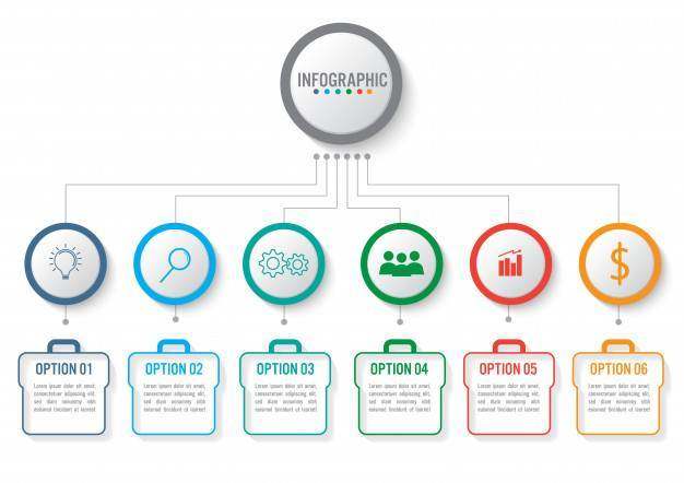 与6个选择路形状的企业infographic模板