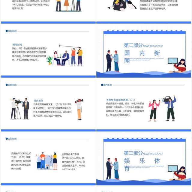 一周新闻播报国内国际新闻体育娱乐新闻动态PPT模板