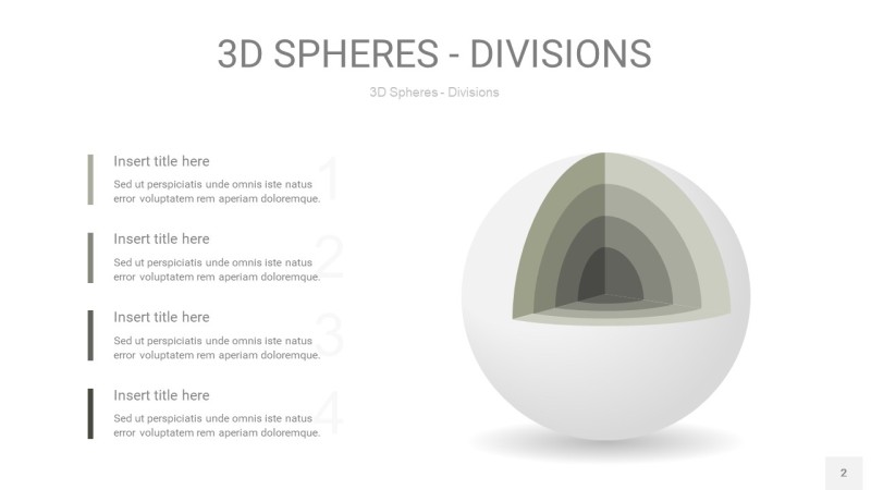 灰色3D球体切割PPT信息图2