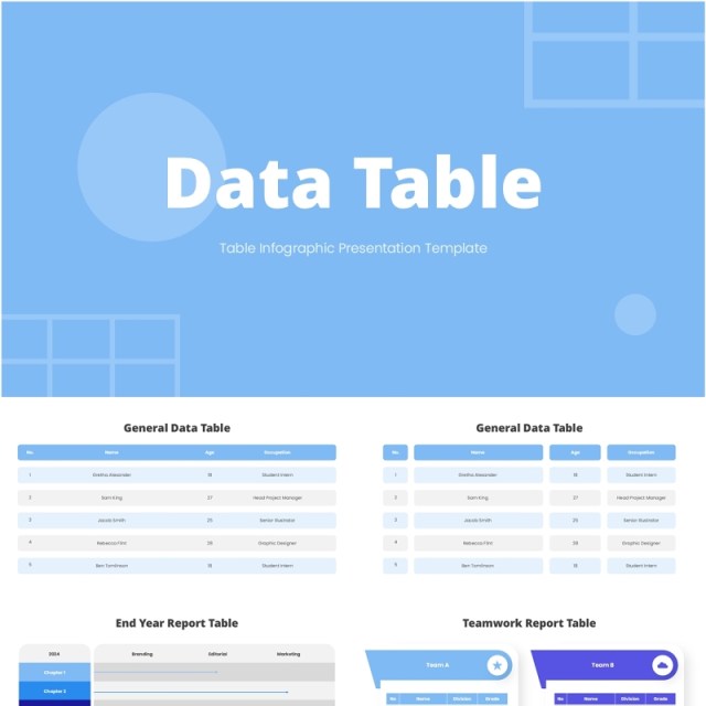 数据表格PPT信息图表素材Data Table Powerpoint