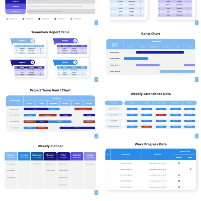 数据表格PPT信息图表素材Data Table Powerpoint