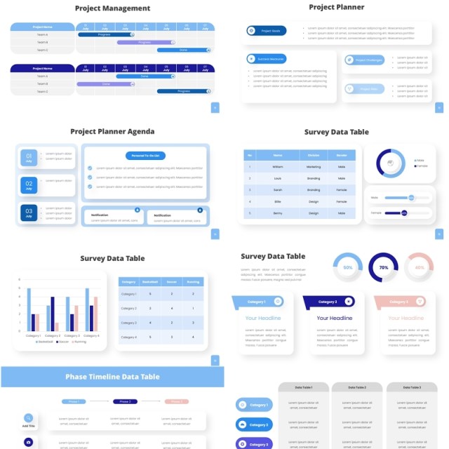 数据表格PPT信息图表素材Data Table Powerpoint