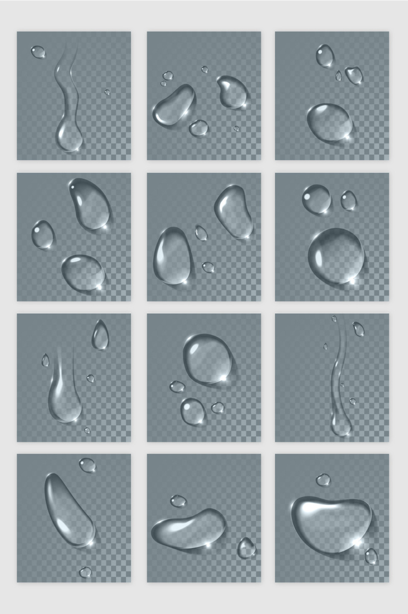 透明水珠矢量元素
