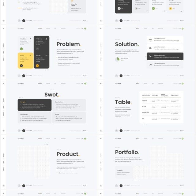 简约公司项目宣传介绍工作汇报PPT模板（无图可插图）Proactive Company Profile