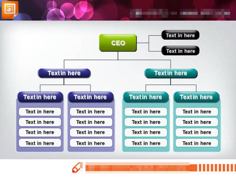 简洁的公司组织结构图PPT图表素材