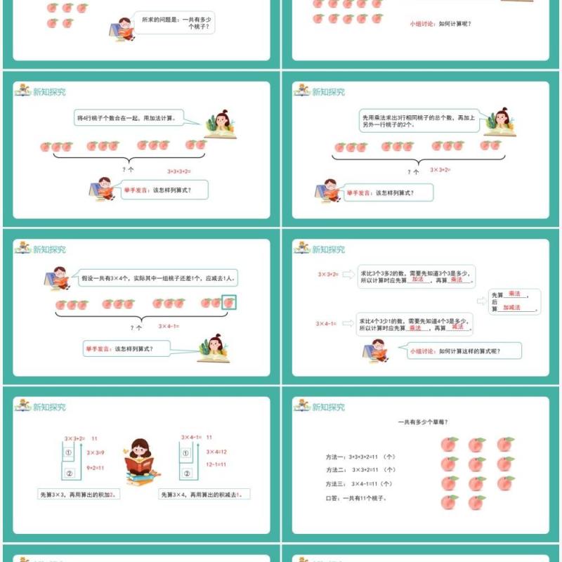 部编版二年级数学上册表内乘法乘加乘减课件PPT模板