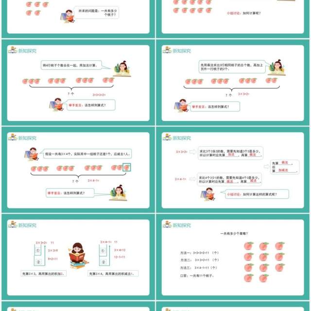 部编版二年级数学上册表内乘法乘加乘减课件PPT模板 部编版二年级数学上册表内乘法乘加乘减课件PPT模板