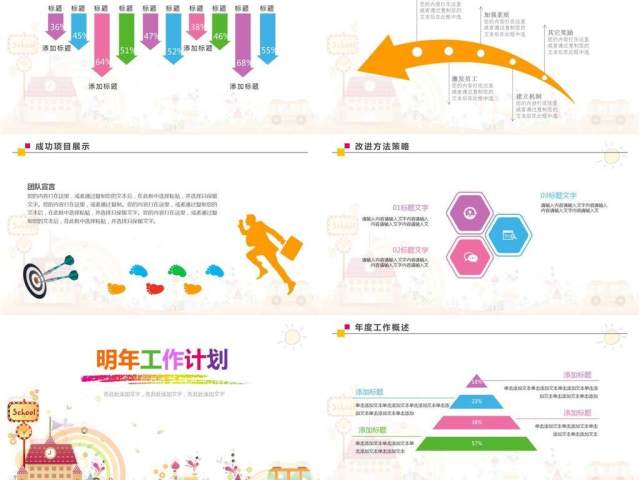 创意卡通年终汇报总结PPT模板 创意卡通年终汇报总结PPT模板