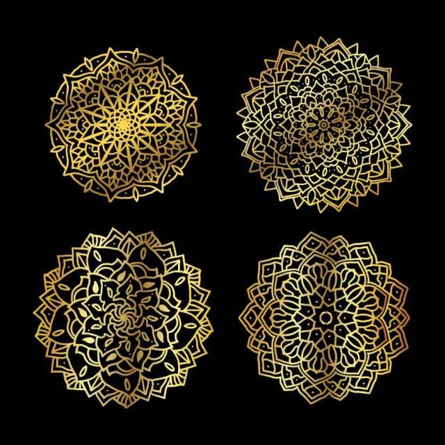 金色的曼荼罗收藏矢量