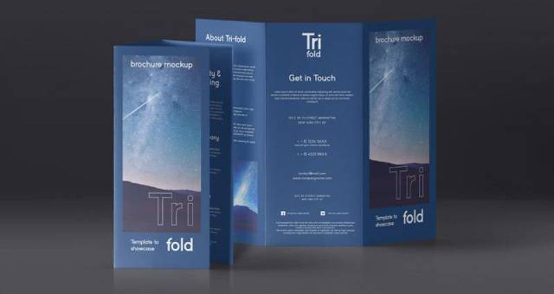 Psd Tri Fold Mockup US A4 Vol4