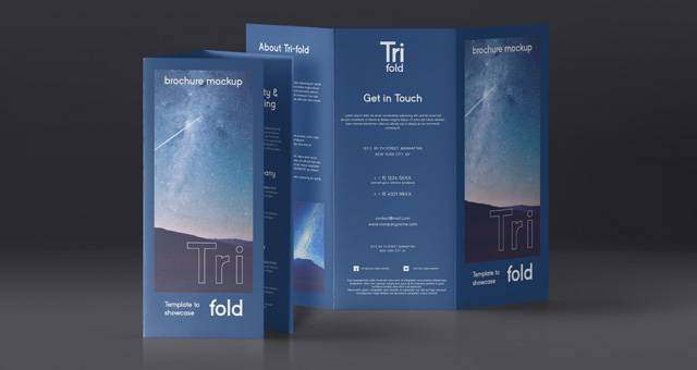 Psd Tri Fold Mockup US A4 Vol4