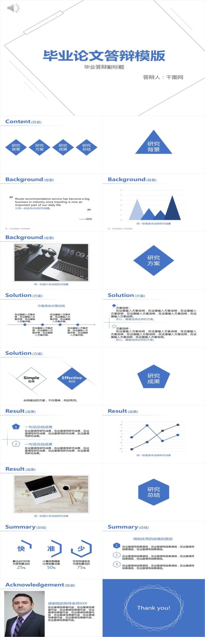 极简实用毕业论文答辩ppt模板