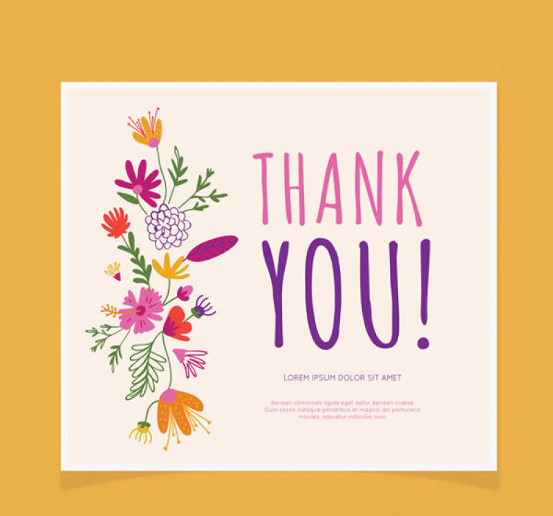 花朵感恩卡片