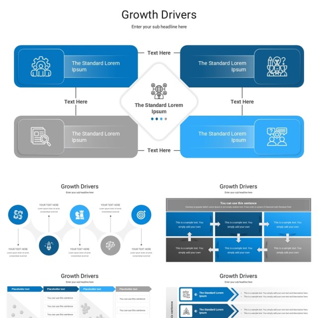 增长驱动增长关系框架信息图PPT模板Growth Drivers