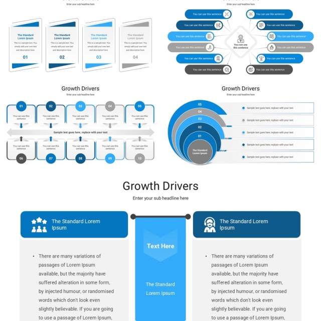 增长驱动增长关系框架信息图PPT模板Growth Drivers