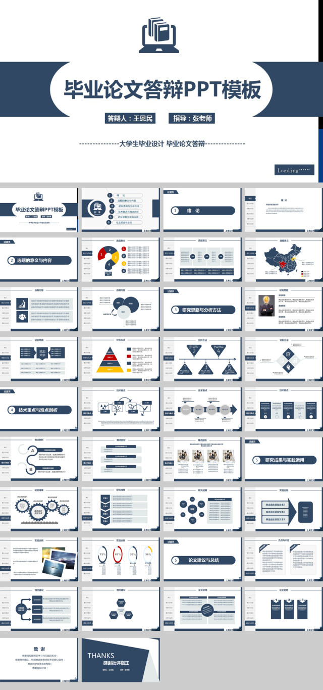 大气时尚教育毕业论文答辩ppt模板