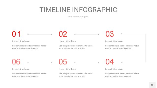 红色时间轴PPT信息图10