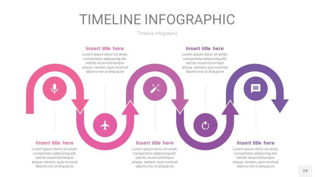 渐变粉色时间轴PPT信息图24