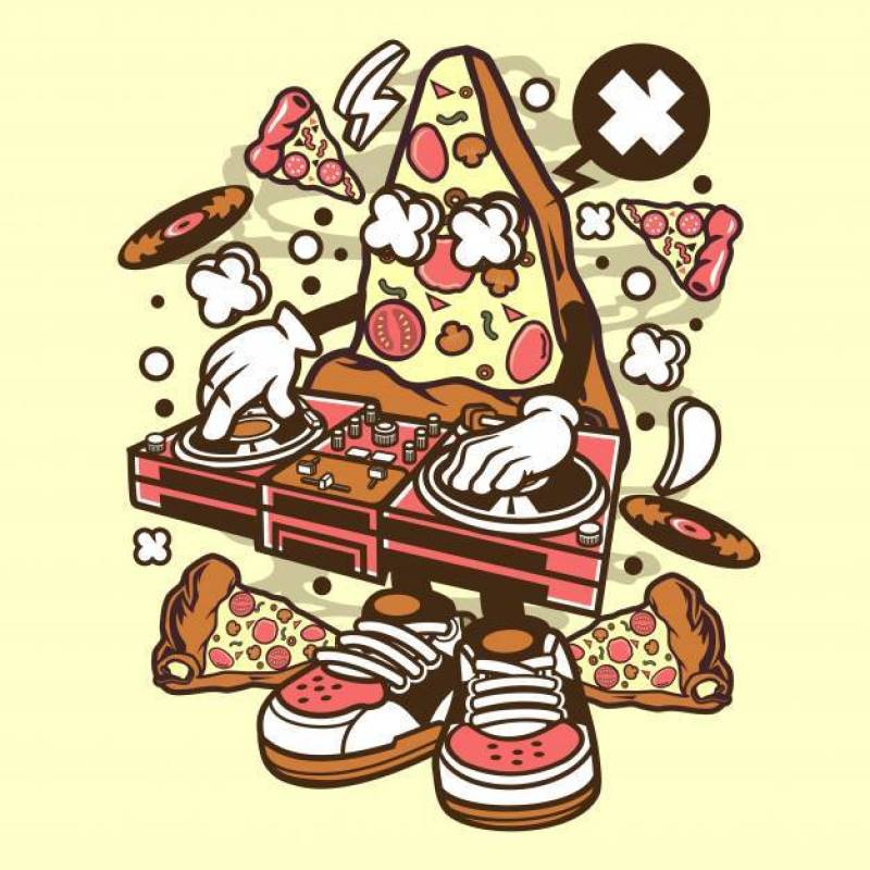 Dj Pizza Cartoon