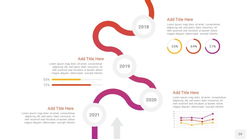 多彩时间轴PPT信息图29
