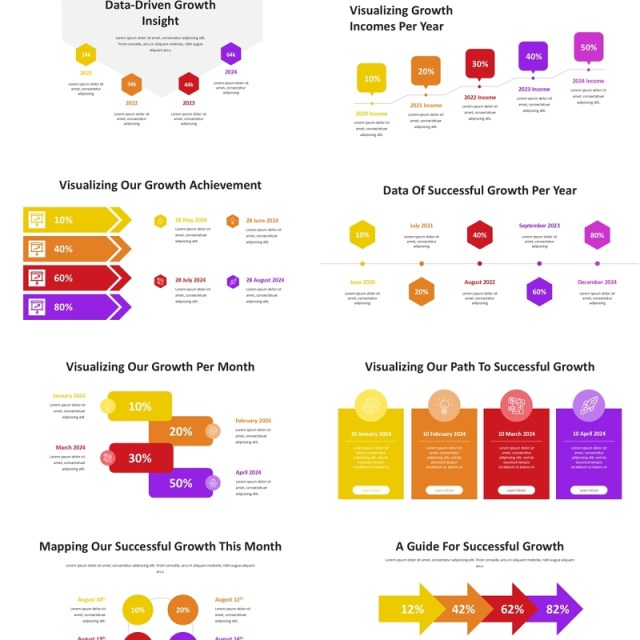 增长信息图表PPT素材Growth Infographic