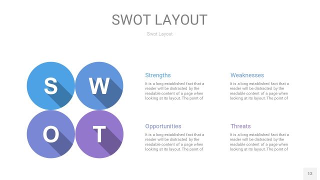 紫蓝色SWOT图表PPT12