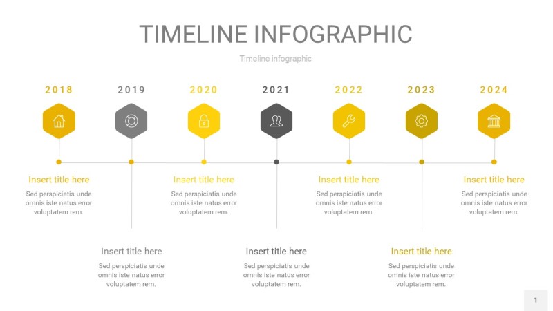 灰黄色时间轴PPT信息图1